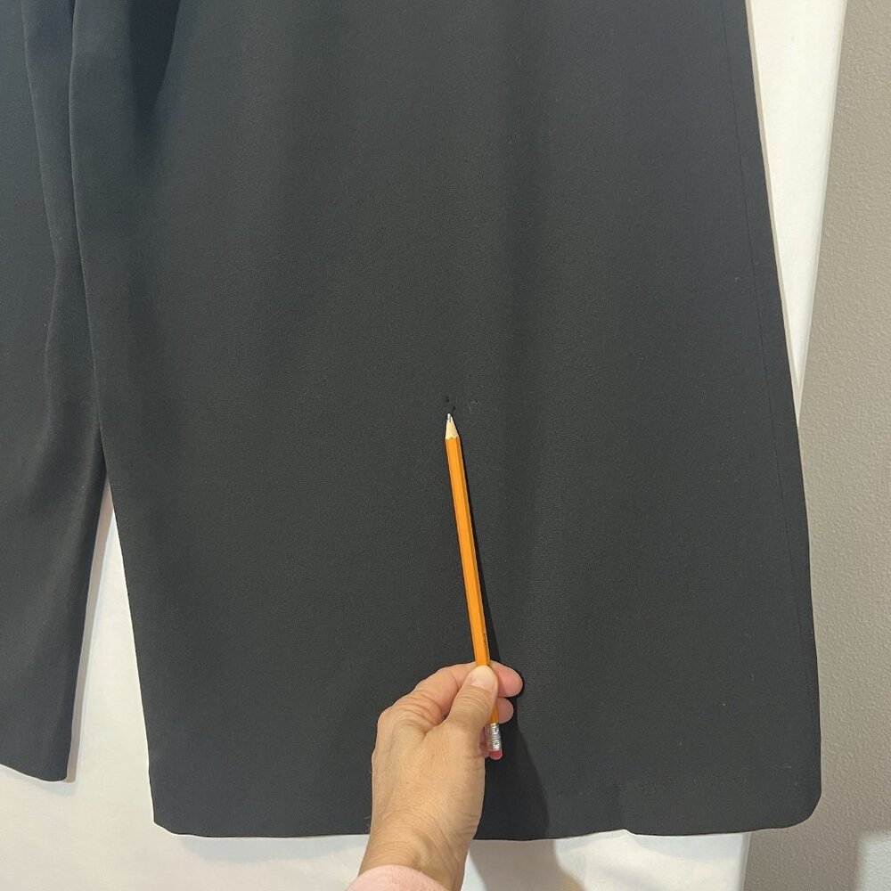 St. John Women’s Wide Leg Dress Pants Size 12 Black High Rise Zipper - Picture 9 of 12